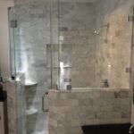 frameless shower door new with custom glass in california