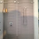 unique custom bathroom shower design with custom glass doors